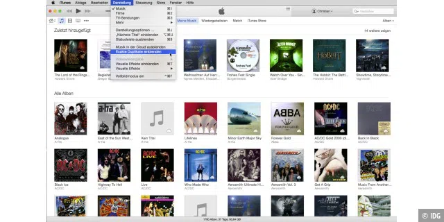 Die Multimedia-App iTunes bietet die Möglichkeit, Duplikate zu finden. iTunes sucht mit der versteckten Funktion auf Wunsch nach „exakten“ Duplikaten, die sich in keinem Kriterium mehr unterscheiden.