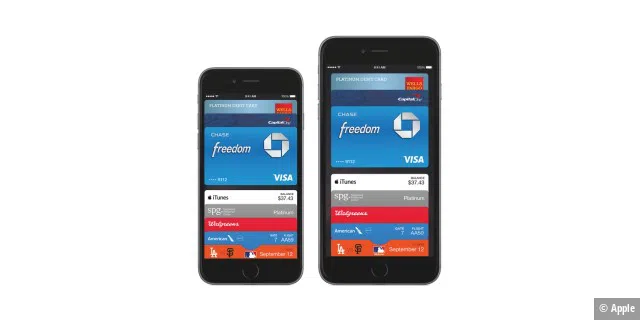 Die zu Apple Pay hinzugefügten Kreditkarten werden in Passbook gespeichert.