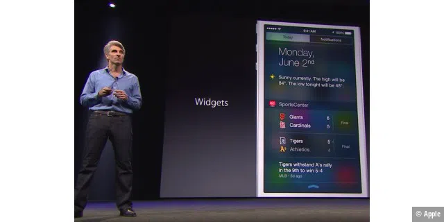 Endlich Widgets: Apps dürfen auch Infos und sogar Miniapps in der Mitteilungszentrale anzeigen.