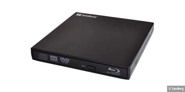 Sandberg USB Mini Blu-Ray Burner: LEiser und beim brennen von Blu-ray-Medien etwas schneller als der Samsung-Konkurrent. Dafür langsamer beim brennen von CD und DVD