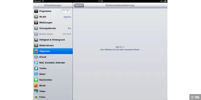 Die aktuellste iOS-Version, die noch auf dem Ur-iPad installiert werden kann, ist iOS 5.1.1.