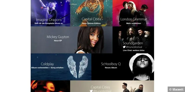 Apple hat dem Festival viel Platz im iTunes Store eingeräumt.