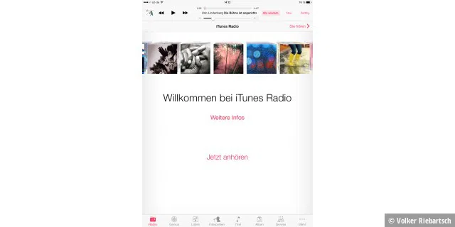 In der Musik-App auf dem iPad tauchte plötzlich das iTunes-Radio-Icon auf
