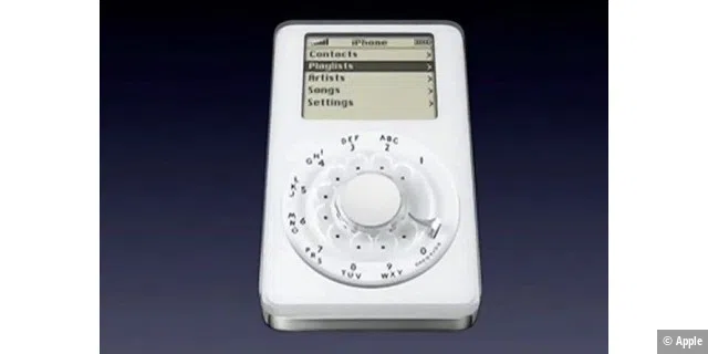 Schräger Spaß, aber nicht wenige hatten mit einem Apple-Telefon gerechnet, das sich per Clickwheel bedienen lässt. Der 3,5-Zoll große Touchscreen war ein absolutes Novum