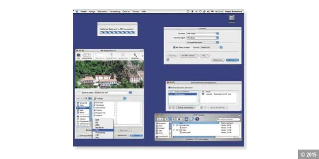 Dank Quartz kann man unter Mac-OS X 10.3 alle Dateien als PDF speichern und Postscript und EPS in PDF konvertieren.
