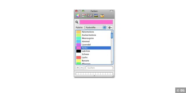 Farbwähler Auch Apples Textprogramm Textedit bietet einen eigenen Farbwähler.