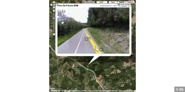Die Tour de France bei Google Maps