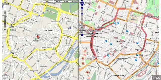 Open Street Map: Detailierter als Google Maps