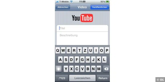 Das iPhone 3GS kann Videoclips nicht nur aufnehmen, sondern auch direkt auf Youtube hochladen oder per Mail und MMS senden.
