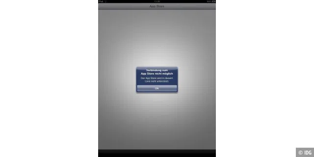 In Deutschland ist der App Store für das iPad noch nicht freigeschaltet. Hier erhält man eine Fehlermeldung, wenn man den App Store auf dem iPad öffnen will. Mit einem US-Konto funktioniert es.
