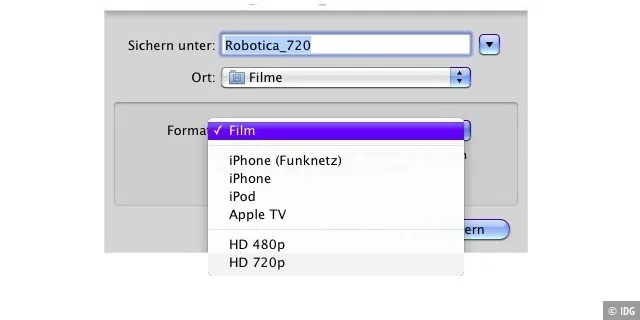Quicktime kann Videos auch in Formate wie 480p exportieren, dabei gibt es einige Besonderheiten zu beachten.