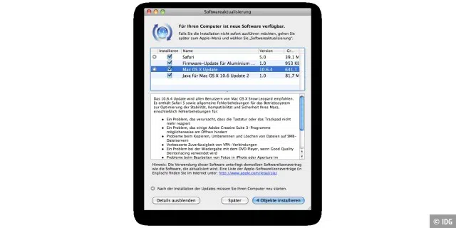 Update Mac-OS X 10.6.4
