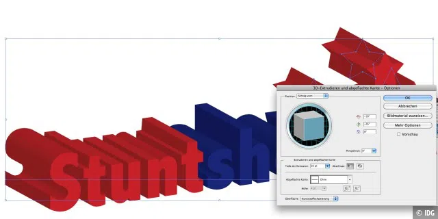 Illustrator 3D-Filter verleiht Vektorformen oder Schriftzügen im Handumdrehen eine räumliche Optik.