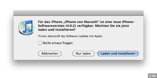 Wer bei iPhone-OS 3 bleiben möchte, hat Pech. Das Sicherheitsupdate gibt es nur für iOS 4.