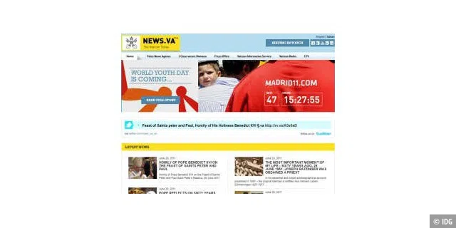 Papst eröffnet neues Online-Nachrichtenportal (c) IDG/news.va