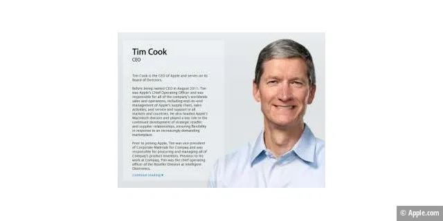 Neuer Apple-Chef Tim Cook prognostiziert rosige Zukunft für Apple (c) Apple.com