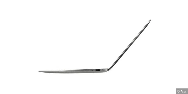 Flach ist Trumpf: Das Asus Zenbook UX21 ist zwischen drei und 17 Millimeter hoch