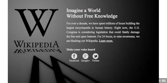 Wikipedia offline SOPA PIPA