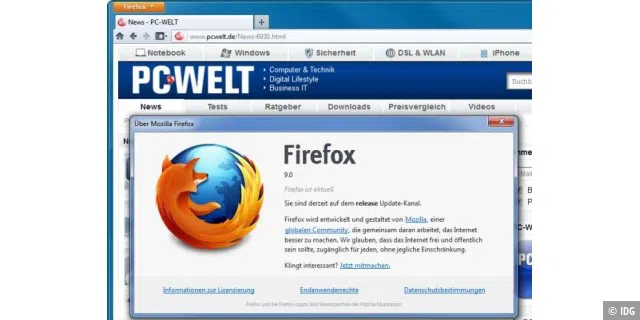 Sicherheitslücken in Firefox, Thunderbird und Seamonkey (c) IDG/fz