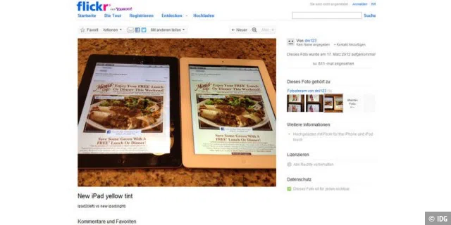 Neue iPad - User beklagen Gelbstich und Überhitzung (c) IDG/Flickr