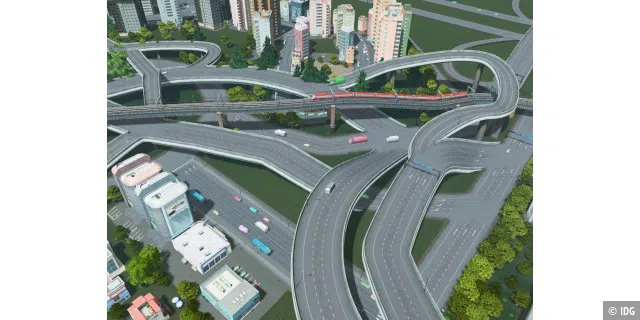 Auf engstem Raum funktionierende Verkehrsknoten bauen: Das geht in Skylines ohne Probleme!