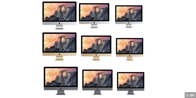 Drei Farben, drei Bildschirmgrößen und je drei Prozessorausstattungen: Apple weitet das Angebot an iMacs deutlich aus.