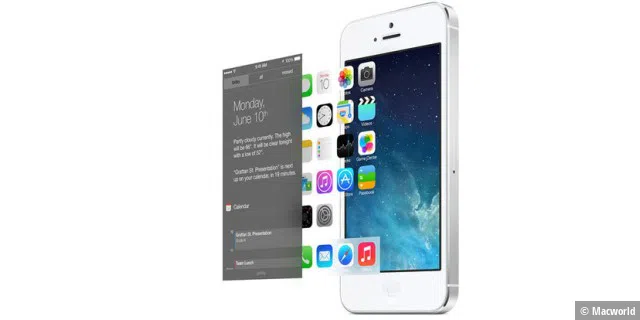 iOS 7 organisiert die Bildschirminhalte in verschiedenen Ebenen, die es auf Input der Sensoren hin animiert.