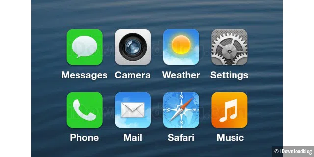 So könnten die neuen iOS-Icons aussehen. Sie zeigen weniger Glanzeffekt, weniger 3D-Anmutung und weniger Schattenwurf.