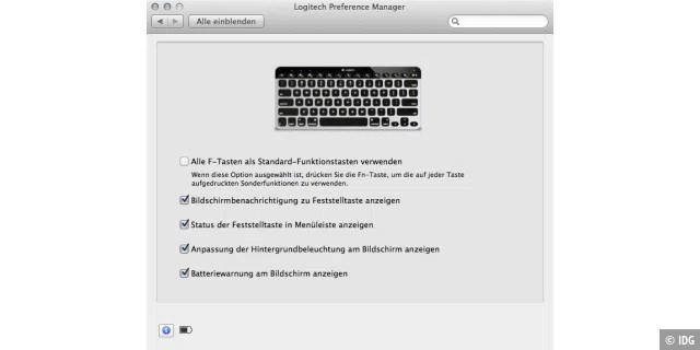 Erst mit einer eigenen Systemeinstellung kann man alle Sondertasten der Logitech-Tastatur am Mac verwenden.
