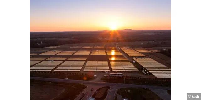 Die Solaranlage des Apple-Rechenzentrums in Maiden, North Carolina.