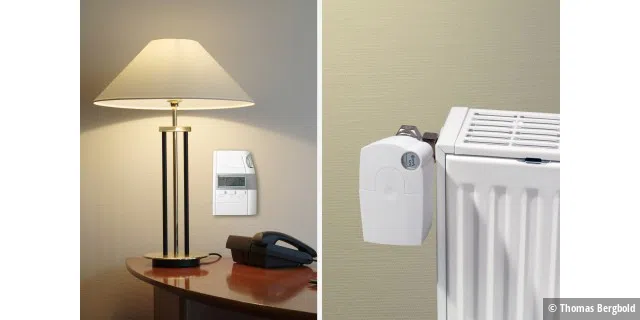 Über die Kombination Thermostat (links) und Stellantrieb wird für jeden Raum das passende Wohnklima geschaffen.