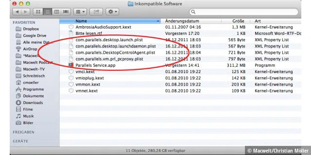 Parallels Desktop vor Version 7.0.15055 wird von OS X Mountain Lion deaktiviert