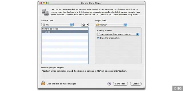 Verbessert: Der Carbon Copy Cloner beherrscht in der aktuellen Version neue Kopiermethoden und unterstützt auch zeitgesteuerte Backups.
