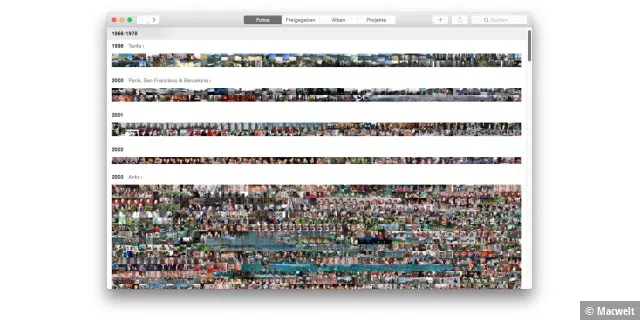 Fotos für OS X Sortierfolge