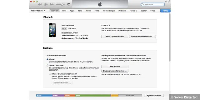 iTunes bietet das Vollbackup von iPhone und Co., wahlweise über Kabel- oder WLAN-Verbindung. Das Backup kann man auch manuell auslösen oder ein iPhone wiederherstellen.