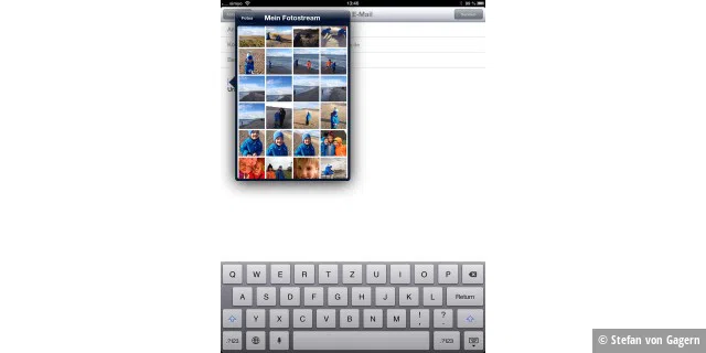 Seit iOS 6 lassen sich Fotos und Videos deutlich bequemer und direkt aus der Mail App einfügen.
