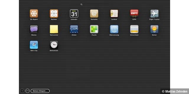 Die einen lieben Dashboard, die anderen halten es für völlig überflüßig. In OS X 10.8 wird die Verwaltung der Widgets übersichtlicher.