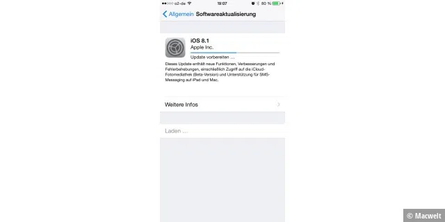 iOS 8.1 installieren und SMS-Weiterleitung