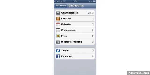 Ortungsdienste in iOS 6