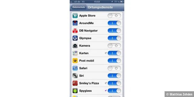 Ortungsdienste in iOS 6