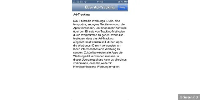 Datenschutz unter iOS 6