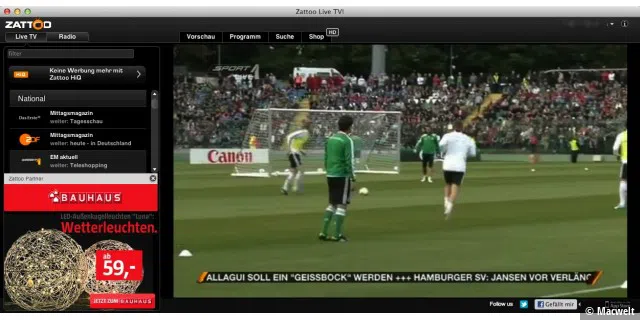 EM 2012 live am Mac und iPad