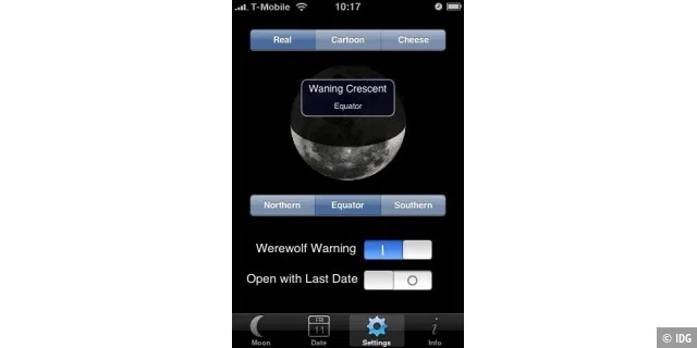 Nützlich für Hobby-Astronomen: die Mondphase auf dem iPhone
