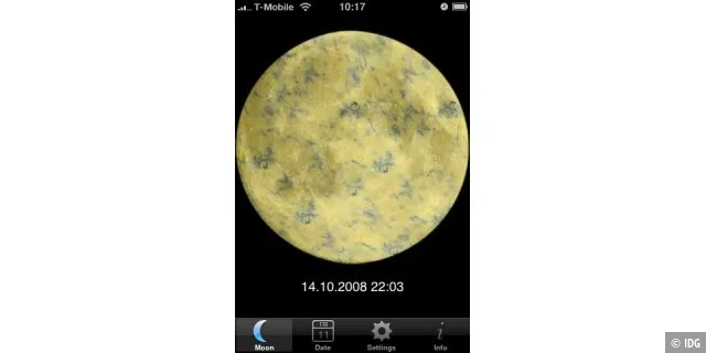 Nützlich für Hobby-Astronomen: die Mondphase auf dem iPhone