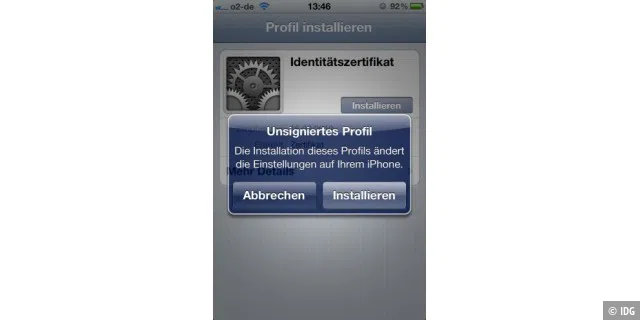 Zertifikat auf dem iPhone installieren
