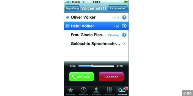 Visual Voicemail mit dem iPhone nutzen