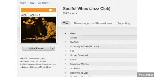 Jazz im iTunes Store