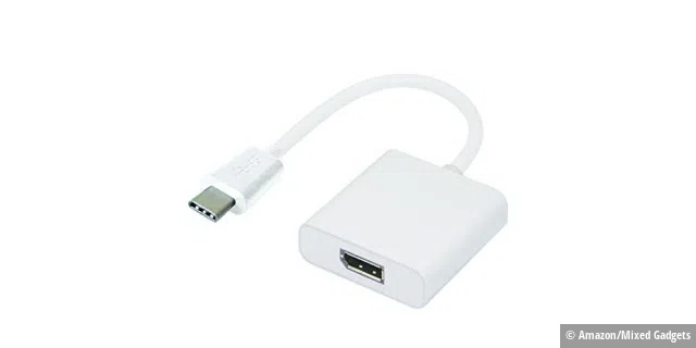 Der neue USB-C auf Miniport Adapter kostet rund 40 Euro und ist in einer bis drei Wochen geliefert.