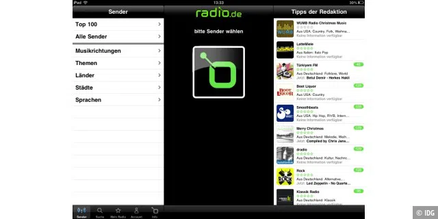 radio.de for iPad