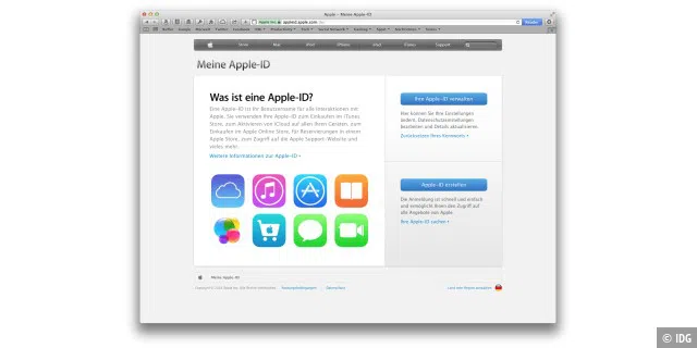 Die beste Anlaufstelle für die neue Authentifizierung ist die Webseite appleid.apple.com